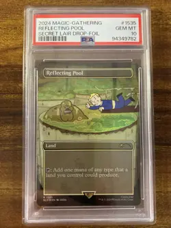 MTG✨REFLECTING POOL Brdless/Ext Art FOIL✨SLD FALLOUT Points of Interest PSA 10 - Image 1