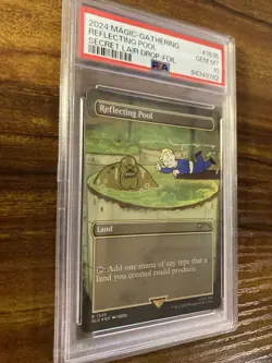 MTG✨REFLECTING POOL Brdless/Ext Art FOIL✨SLD FALLOUT Points of Interest PSA 10 - Image 3