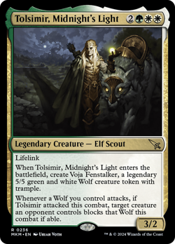 x1 Tolsimir, Midnight's Light MKM MTG 236 RARE M/NM 1x - Image 1