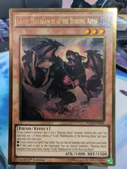 YuGiOh! Graff, Malebranche of the Burning Abyss PGL3-EN044 Gold Rare 1st Ed - Image 1