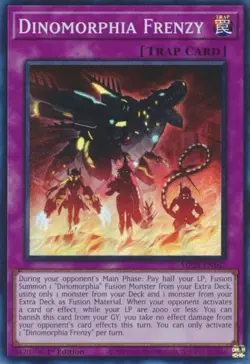 MP23-EN107 Dinomorphia Frenzy Super Rare 1st Edition YuGiOh! Card - Image 1