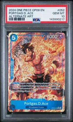 2024 One Piece Op08-052 Two Legends Portgas D. Ace Alternate Art PSA 10 #052 ENG - Image 1