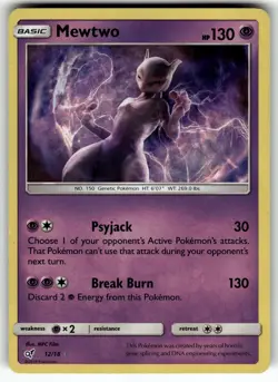 Mewtwo 12/18 Detective Pikachu LP Pokemon Card TCG - Image 1