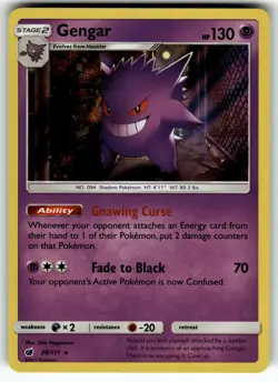 Gengar 38/111 SM - Crimson Invasion LP Pokemon Card TCG - Image 1