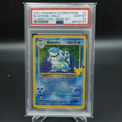 PSA 10 GEM MINT POKEMON BLASTOISE HOLO RARE CELEBRATIONS 2021 #2 CARD - Image 1