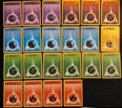 Pokemon 22x Energy Card Water Fire Grass Lightning Psychic Fighting Mostly 1999 - Image 1