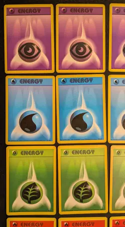 Pokemon 22x Energy Card Water Fire Grass Lightning Psychic Fighting Mostly 1999 - Image 2