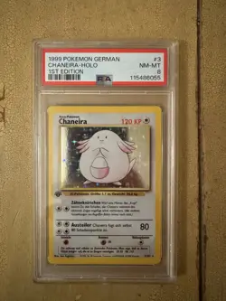 Pokemon PSA 8 1999 Chansey Chaneira 1st Edition Base Set German Holo Card - Image 1