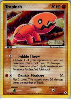 Trapinch 67/92 Reverse Holo Legend Maker - Pokemon Card - NM - Image 1