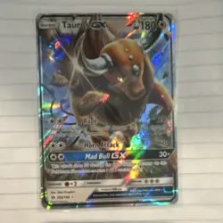 Tauros GX Full Art Ultra Rare Holo Pokemon TCG Card 100/149 180 HP English - Image 1