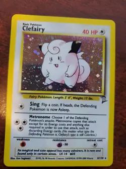 Clefairy Base Set 2 Holo Pokemon Card WOTC - Image 1