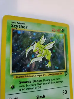 Scyther Base Set 2 Holo Pokemon Card WOTC NM - Image 2