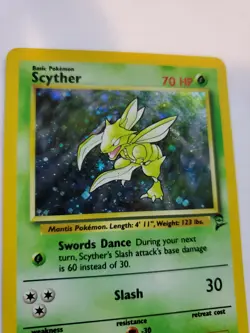 Scyther Base Set 2 Holo Pokemon Card WOTC NM - Image 3
