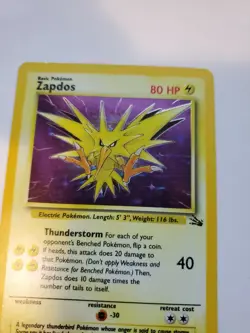Zapdos Fossil Holo Pokemon Card Base WOTC - Image 4