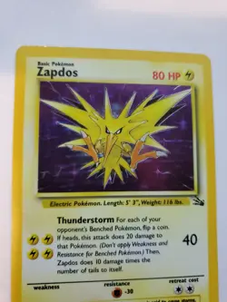 Zapdos Fossil Holo Pokemon Card Base WOTC - Image 5
