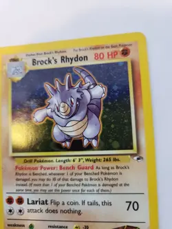 Brock's Rhydon Holo Base Pokemon Card WOTC NM - Image 4