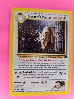 Giovanni Persian Gym Holo Pokemon Card Base WOTC NM - Image 1