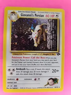 Giovanni Persian Gym Holo Pokemon Card Base WOTC NM - Image 2