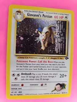 Giovanni Persian Gym Holo Pokemon Card Base WOTC NM - Image 4