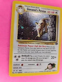 Giovanni Persian Gym Holo Pokemon Card Base WOTC NM - Image 5