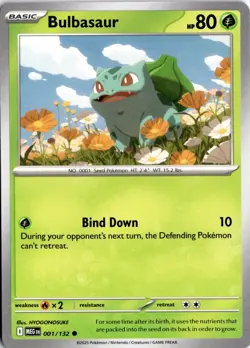 Bulbasaur - 001/132 ME01: Mega Evolution Pokemon Card TCG - Image 1