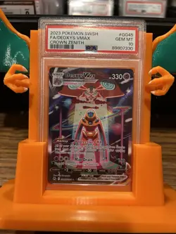 Pokemon TCG Deoxys VMAX Ultra Rare Card Crown Zenith Galarian Gallery PSA 10! - Image 1