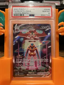 Pokemon TCG Deoxys VMAX Ultra Rare Card Crown Zenith Galarian Gallery PSA 10! - Image 2
