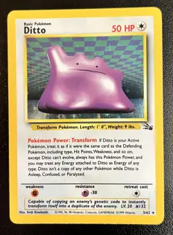 Ditto - Holo Rare - 3/62 Fossil Set Pokemon Card - Image 1