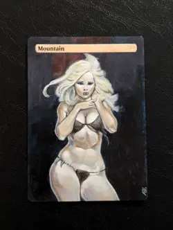 Frazetta Themed Mountain - Altered Art Mtg Hand Painted EDH Commander - Image 1