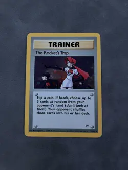 The Rockets Trap Trainer Holo Card 19/132 Gym Heroes Set LP-MP - Image 1
