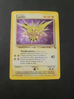 DMG ZAPDOS 15/62 Fossil HOLO ERROR Pokemon Card - Image 1