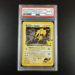 PSA 10 Rocket's Zapdos Pokemon Celebrations Classic Collection Holo Graded Card - Image 1