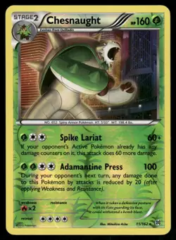 Pokemon Cards Chesnaught 11/162 Reverse Holo BREAKthrough XY NM - Image 1