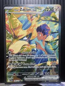 Pokemon TCG Hop's Zacian EX Card 186/159 Journey Together Sir - Image 1