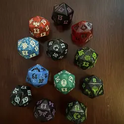 Dozen (12) MTG D20 Spindown Counter Dice From Various Sets - Image 1