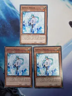YuGiOh! Effect Veiler SDSE-EN018/SDAZ-EN018 x3 PLAYSET 1st Ed - Image 1