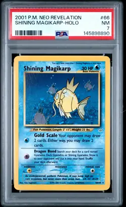 2001 POKEMON NEO REVELATION #66 SHINING MAGIKARP-HOLO PSA 7 - Image 1