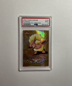 PSA 9 MINT Pokemon Flareon Spectra Topps Chrome #136 2000 - Image 1
