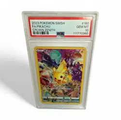 2023 POKEMON SWORD AND SHIELD CROWN ZENITH #160 FA/PIKACHU CROWN ZENITH PSA 10 - Image 1