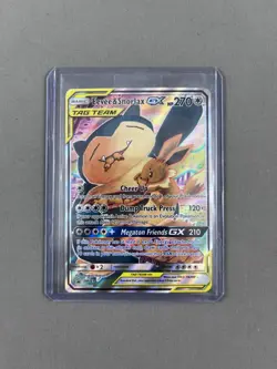 Pokemon TCG Eevee & Snorlax GX SM169 Tag Team Black Star Promo NM - Image 1