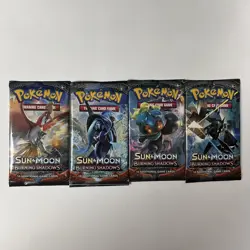 Pokemon TCG Sun and Moon Burning Shadows 4x Booster Packs Complete Art Set SM03 - Image 1