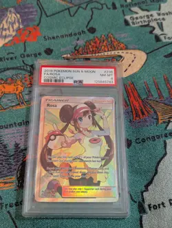 Rosa PSA 8 Cosmic Eclipse Full Art Trainer #236 Pokemon Sun And Moon - Image 1