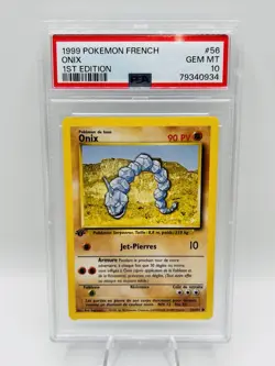 PSA 10 1999 Pokemon FRENCH 1st Edition Base Set Onix 56/102 GEM MINT - Image 2