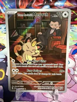 Team Rocket's Meowth - 203/182 Destined Rivals (Pokemon) Illustration Rare - Image 1