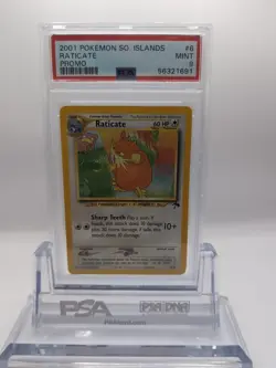 Pokemon 2001 Raticate 6/18 Islands Promo PSA 9 Mint - Image 1