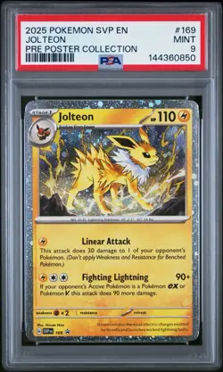 2025 POKEMON SVP PROMO PRISMATIC EVOLUTIONS POSTER COLLECTION #169 JOLTEON PSA 9 - Image 1