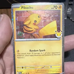 Pokemon Pikachu 051/162 2026 Pokemon Day stamped cosmos holo. - Image 3