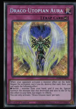 Yugioh Draco-Utopian Aura POTE-EN079 1st Edition Secret Rare NM - Image 1