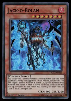 Yugioh Jack-o-Bolan IGAS-EN026 1st Edition Super Rare NM - Image 1