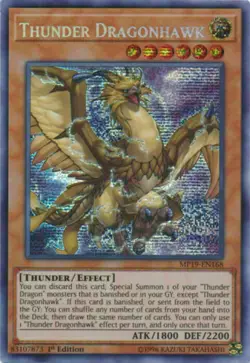 Thunder Dragonhawk - MP19-EN168 - Prismatic Secret Rare 1st Edition Yugioh - Image 1